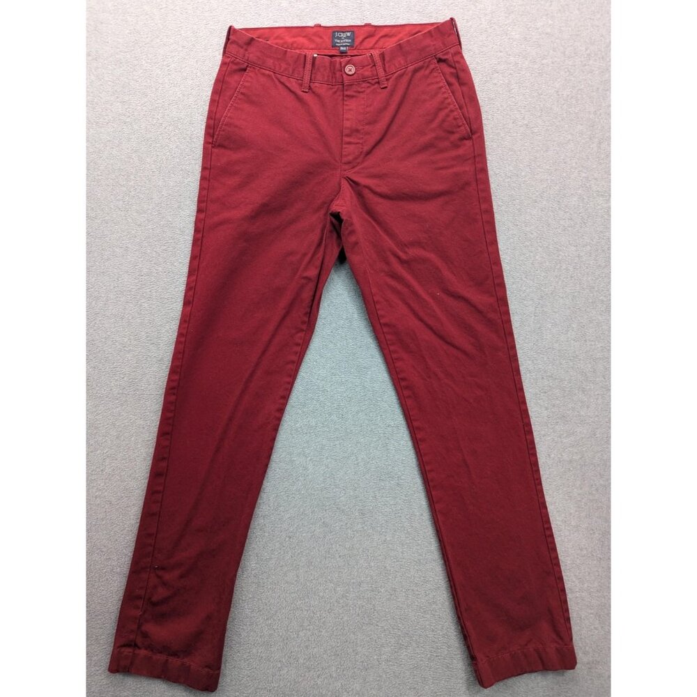 J Crew The Sutton Chino Pants Mens 29x32 Red Straight Leg Flat Front Casual